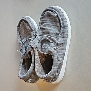 Hey Dude Wally youth linen stone